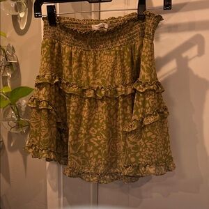 Urban Outfitters Olive Floral Mini Skirt
